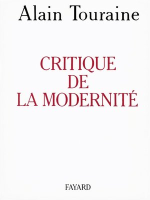 cover image of Critique de la modernité